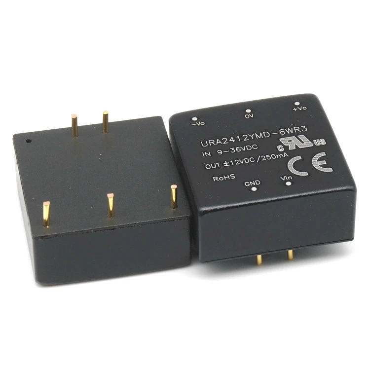 

Free shipping URA2412YMD-6WR3 9-36V:12V,0.25A -12V,-0.25A 6W 10PCS