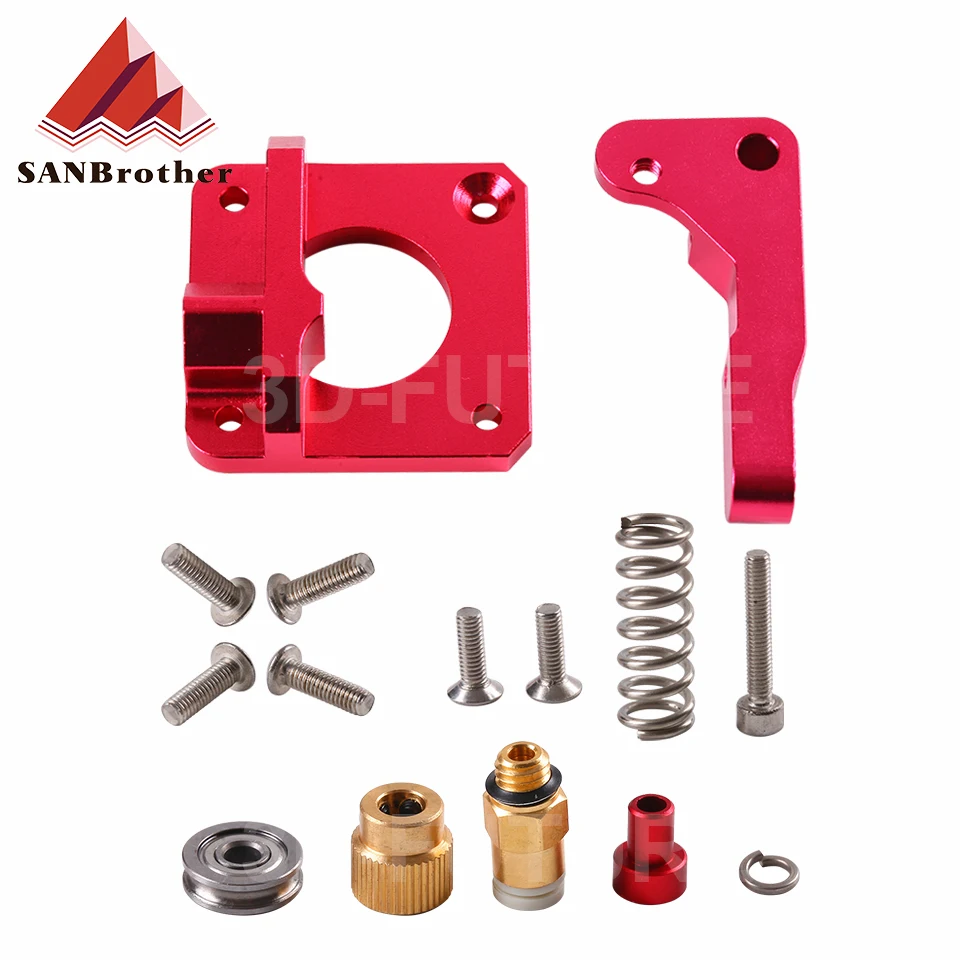 MK8 MK9 Red Extruder For 3D Printer Aluminum Block All Metal Exruder Kit Right Left Hand 1.75mm Filament CR-7 CR-10