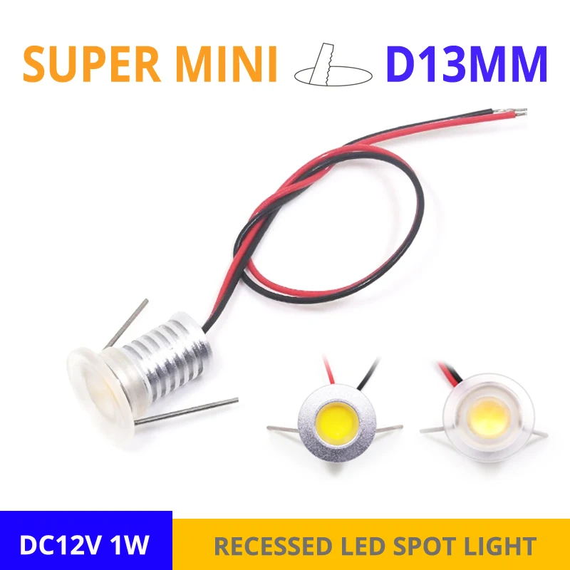 12PCS Mini RGB LED Spotlight 12V Very Small Recessed Lamps Indoor Kitchen Showroom Cabinet Lighting Hole D13mm 5-Year Warranty