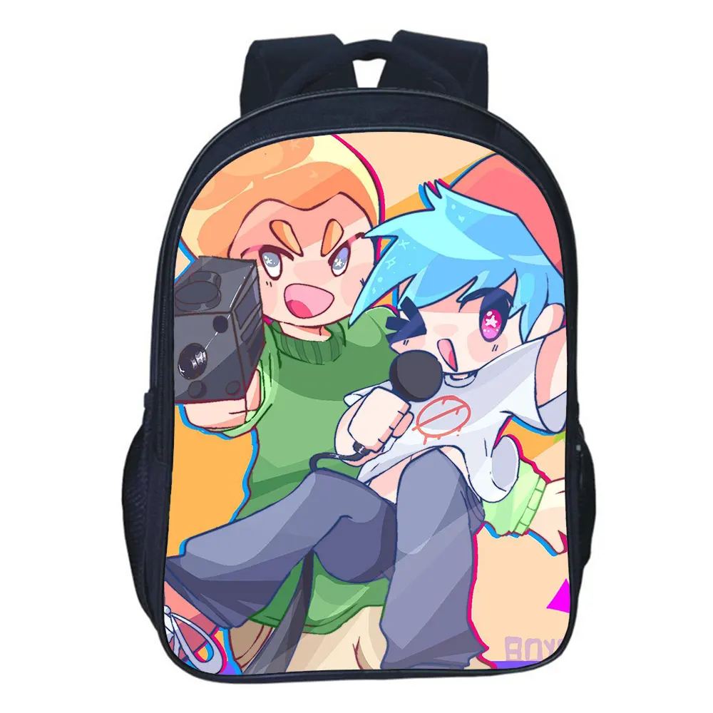 Funkin-Mochila escolar de viaje para adolescentes, morral de 16 pulgadas con dibujos animados