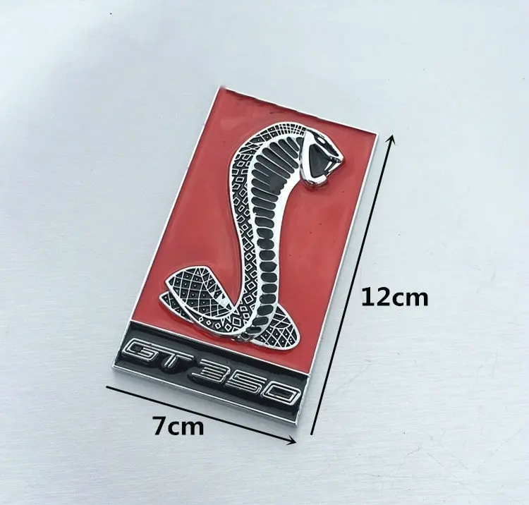 1 Pcs 3D Metal  Snake Cobra front grille emblem Side Fender Rear Trunk Car Sticker Grill Badge For  Shelby GT350