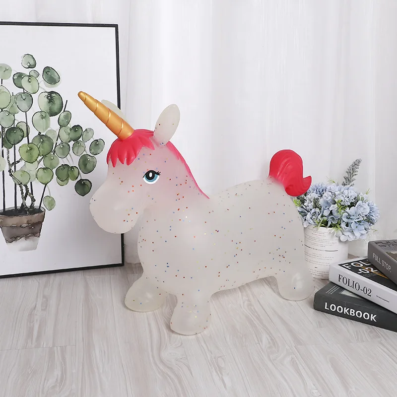 Giro gonfiabile unicorno carino per bambini su giocattoli animali cavallo da salto giochi sportivi rimbalzanti giocattoli per bambini bambino 55*28*55cm