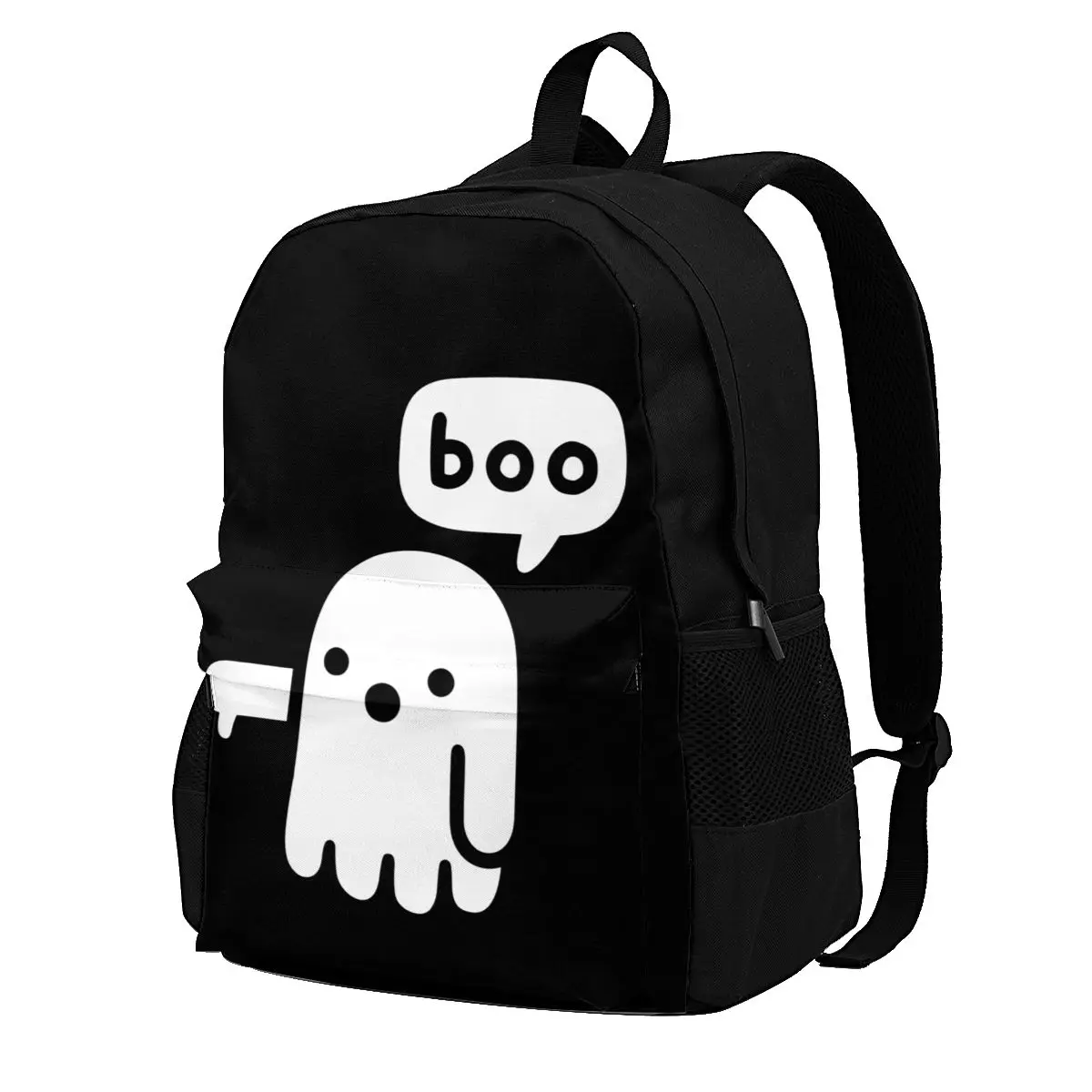 

Ghost Of Disapproval Halloween Backpacks Spooky Cartoon Youth Big Unique Backpack Polyester Cycling Bags