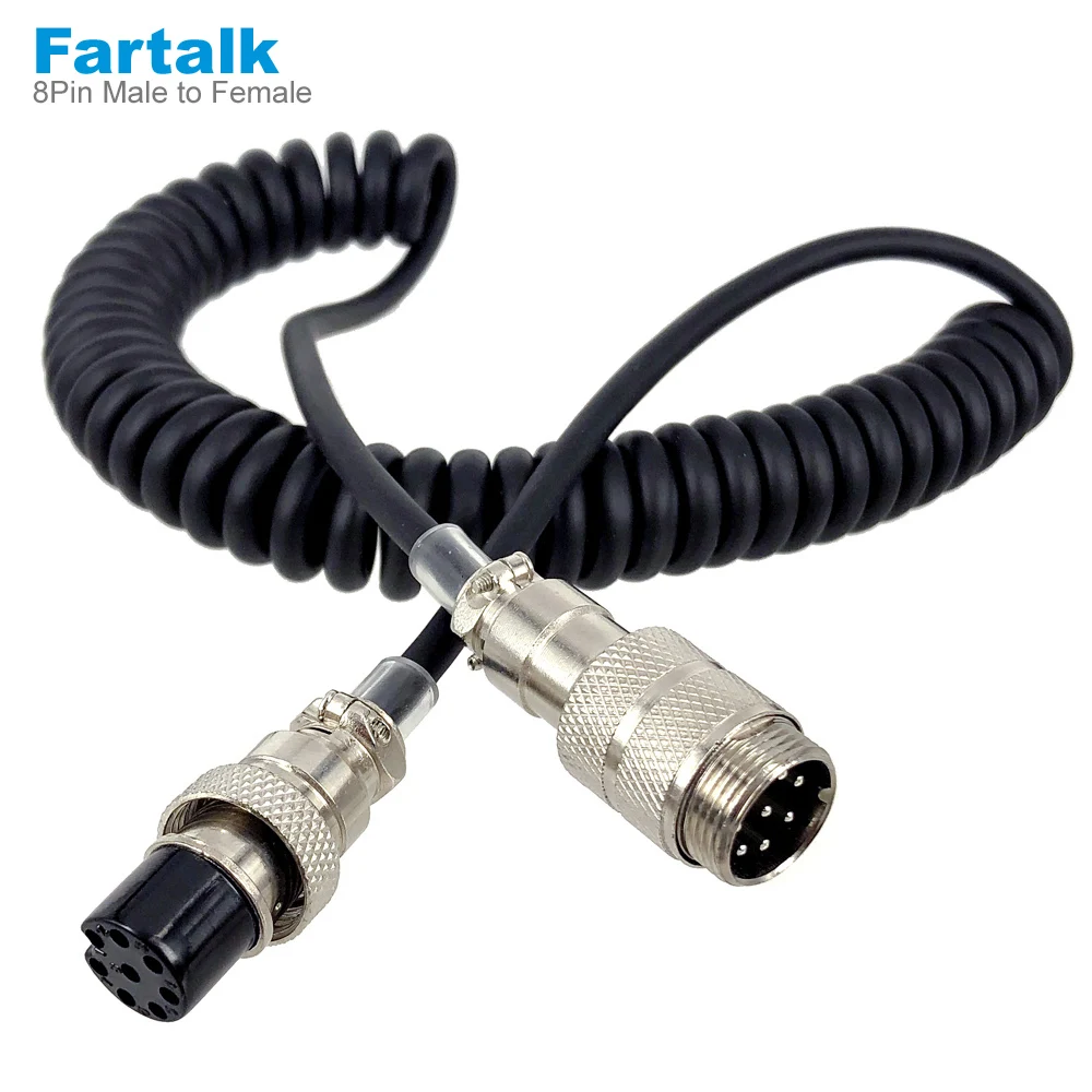 

8 Pin Mic Microphone Extension Cable For Yaesu ICOM KENWOOD CB HAM Radio Walkie Talkie Accessories Female to Male