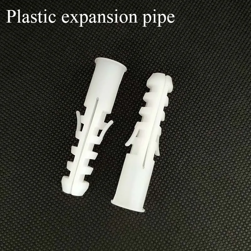 

5/6/7/8/10/12mm Plastic Expansion Tube Pipe Wall Anchors Plugs Expansion White PE Column Frame Fixings Tube