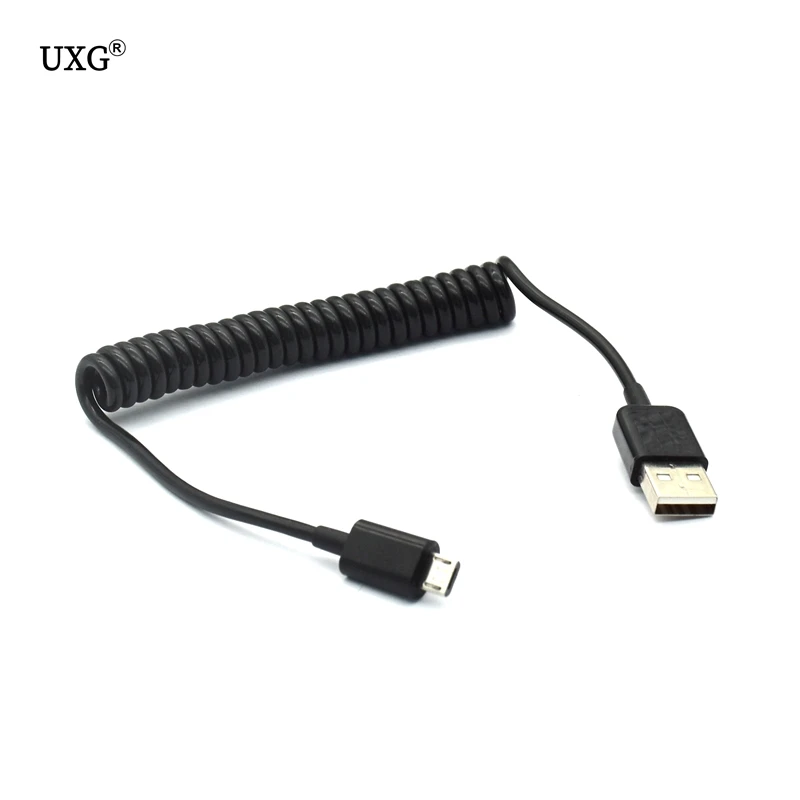 USB 2.0 to Micro USB Spring Data Cable Spiral Coiled 5 Pin Adaptor Digital USB Data Charging Cables Connector USB Charger Cable