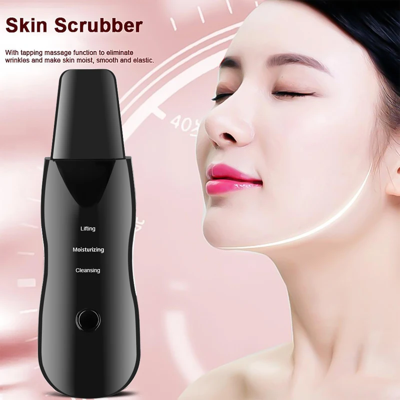 Not Ultrasonic Skin Scrubber Face Deep Cleansing Machine Facial Peeling Remover Blackhead Pore Cleaner Ion Import Machine