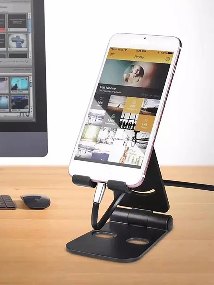 Mobile Phone Holder Desktop For Tablet Charging Base Double Adjustable foldable Shelf Phone Stand For Mobile Phone Accessories