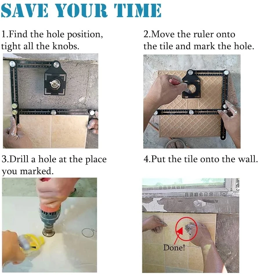 12 Mặt Có Thể Gập Lại Cai Trị Mở Đường Xếp Tầng Lỗ Mở Thiết Bị Định Vị Đa Năng Thủng Nhiều Góc Gấp Cai Trị Đo Dụng Cụ