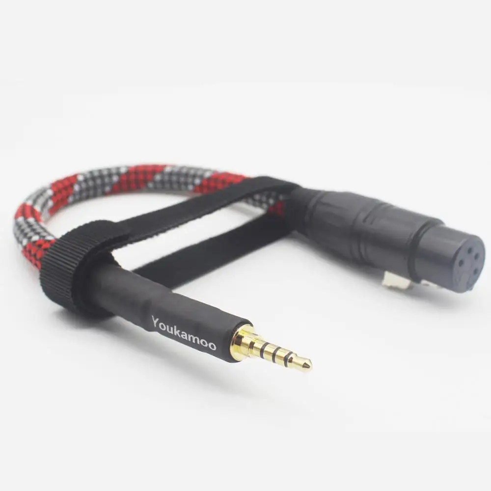 3.5mm Balanced 4 Pole to 4-pin XLR Female Balanced Headphone Audio Headphone Adapter Cable 20CM (Male to Female)