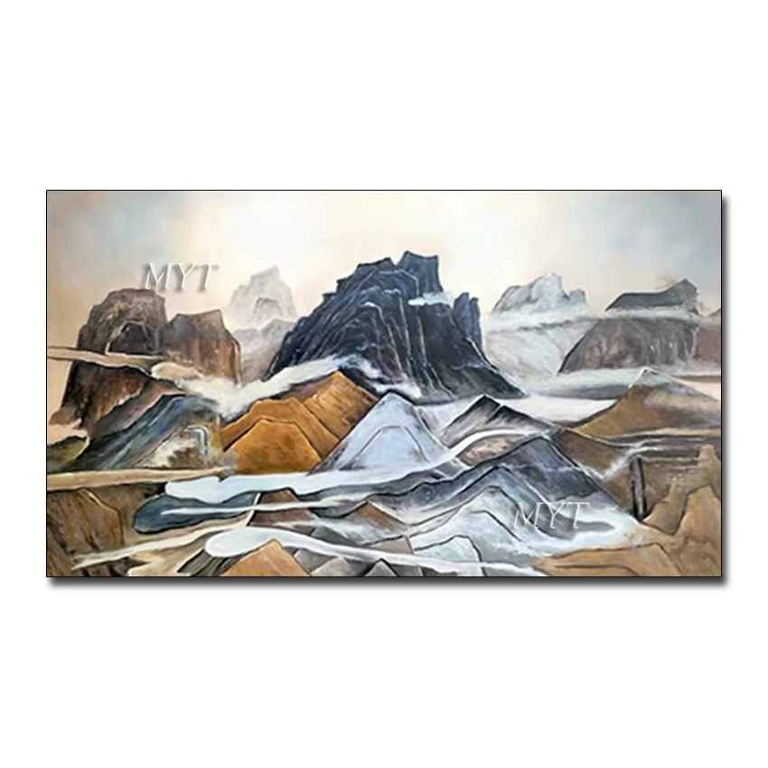 

Modern 100% hand-painted abstract canvas Chinese landscape painting of mountains and mountains living room picture acrylic