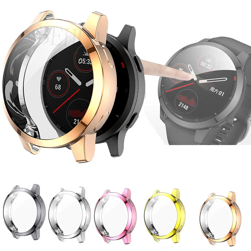 For Garmin vivoactive 4 4S TPU Screen Protective Watch Case For Garmin Venu 2 / Venu 2S Full Clear Protector Cover frame Shell