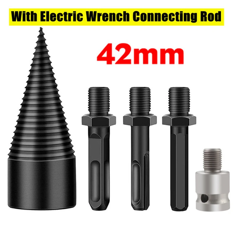 Imagem -06 - Broca de Lenha Divisor Haste Hexagonal Redonda Madeira Splitting Cone Reamer Punch Driver Bits Ferramentas para Trabalhar Madeira 32 mm 42 mm