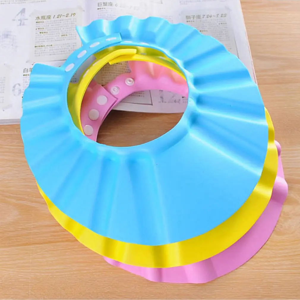 Baby Shampoo Shower Cap Children Kids Safe Shampoo Bath Bathing Shower Cap Hat Wash Hair Shield Adjustable Elastic Shampoo Cap
