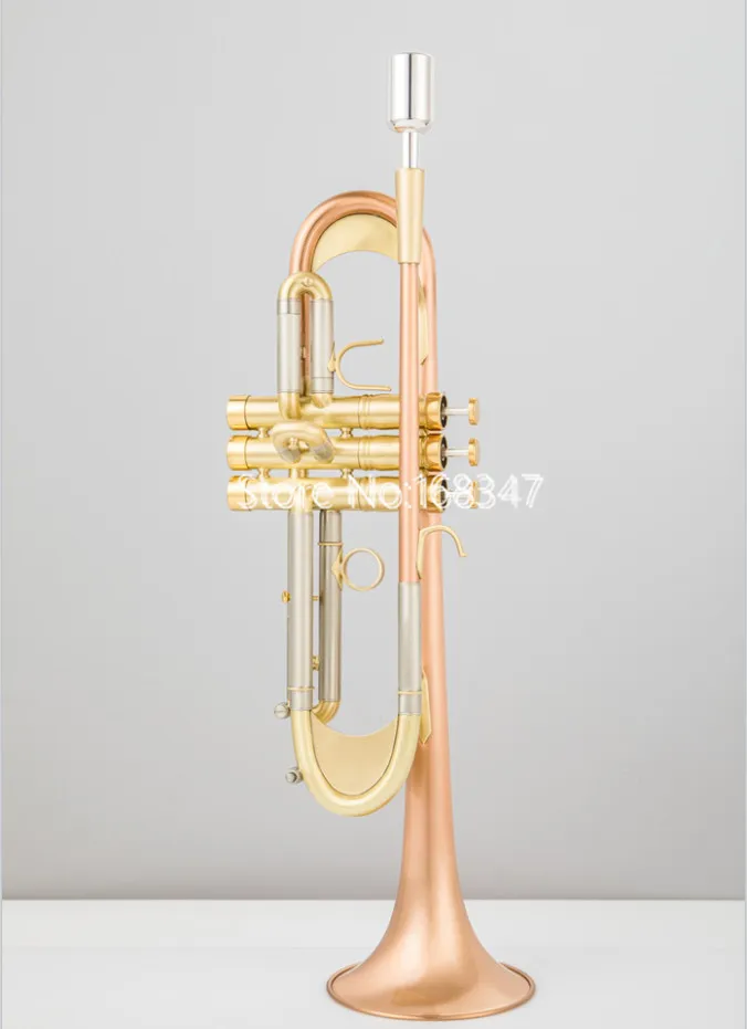 MARGEWATE Bb Trumpet Rose Gold Brass Horn Professional Musical Instrument With Case Accesorios  Free Shipping