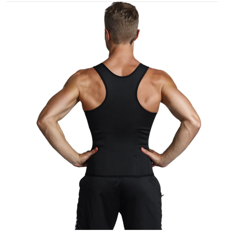 Popular Men's Sports Corset Bodysuits With Hook And Eye + Zipper Double Layer Gym Shapers Vest Top Clothes