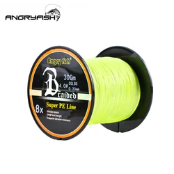 Angryfish 300 Meters 8 Strands Braided Fishing Line High endurance 8 Colors Super PE Line