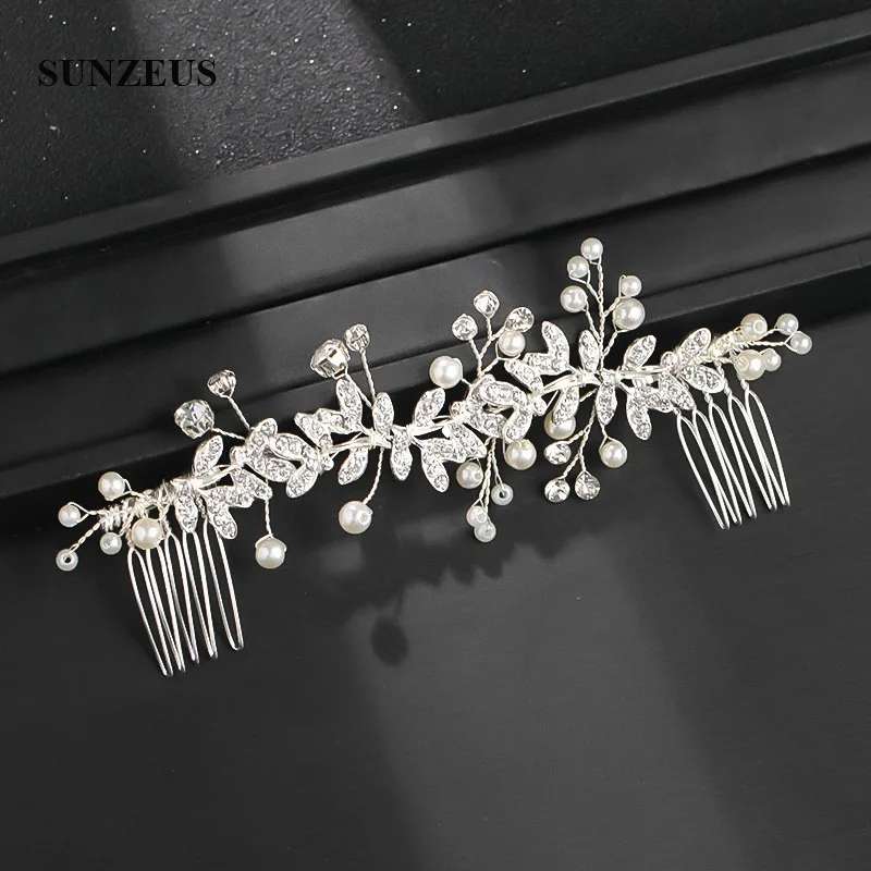 Gold Silber Headwear mit Kamm Perle Perlen Hochzeit Haar Zubehör Frauen Formale Haar Schmuck haaraccessoires voor women HD03