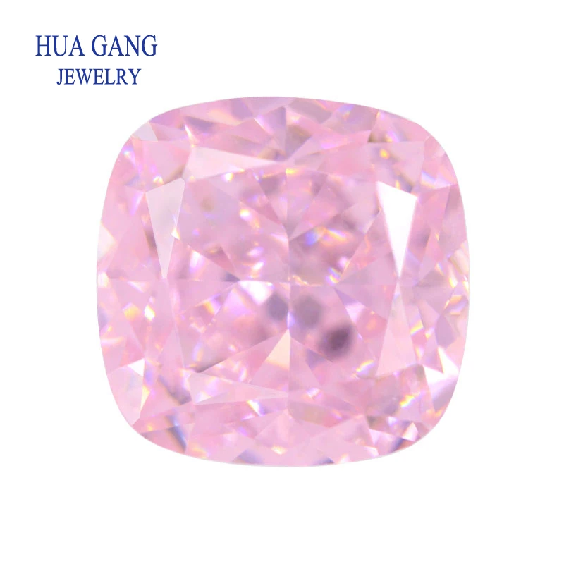 9A Top Quality Cushion Cut Light Pink CZ Stone Synthetic Gems Cubic Zirconia Beads For Jewelry 6x6mm Wholesale