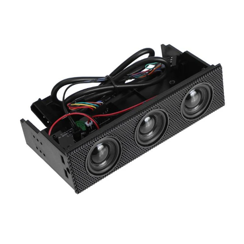 Stereo Speaker PC Front Panel Computer for Case Built-in Mic Music Loud Speaker Space Saving Front Panel Speaker for Deskto