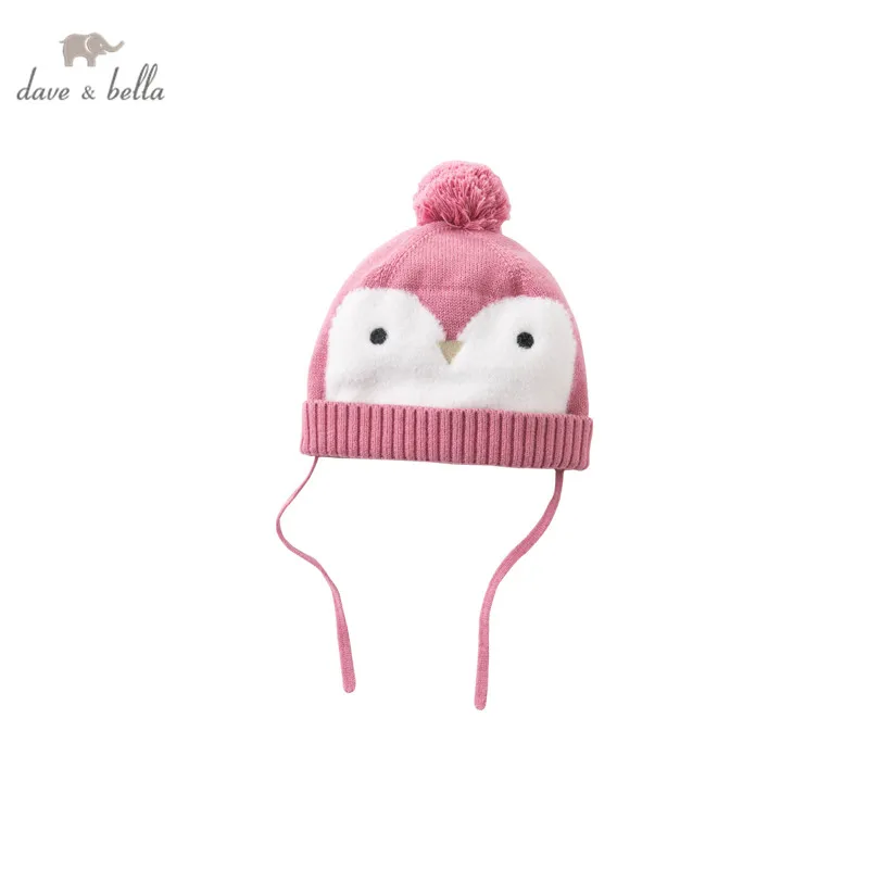 

DBS15399-2 dave bella winter new born baby girls cute cartoon penguin hat girl fashion bucket cap