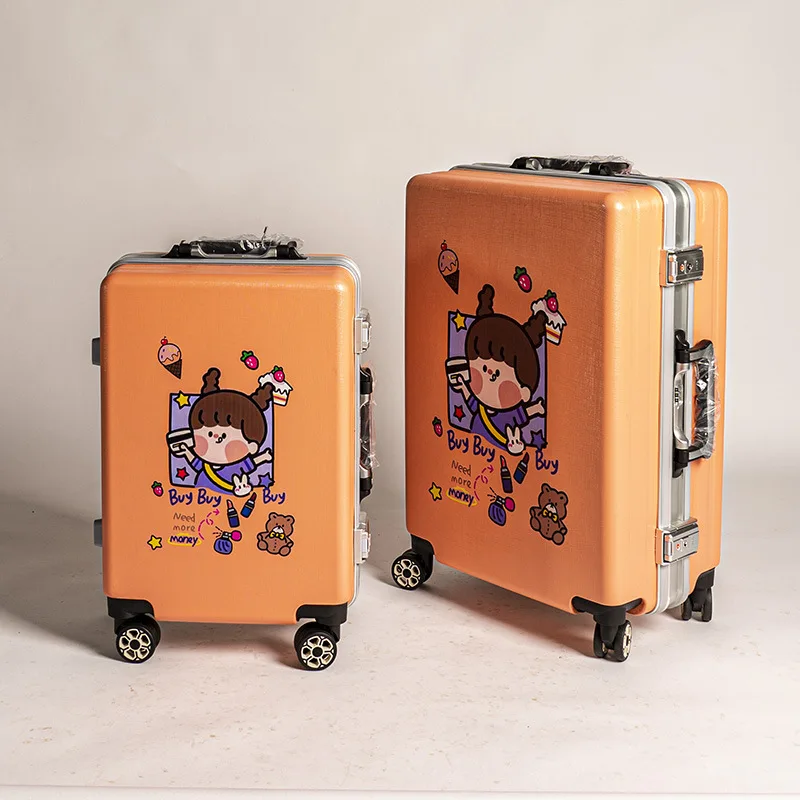 20 "24 Inch Cartoon Leuke Aluminium Frame Reizen Kinderen Koffer Op Wielen Carry Op Rolling Bagage Boarding Case gratis Verzending