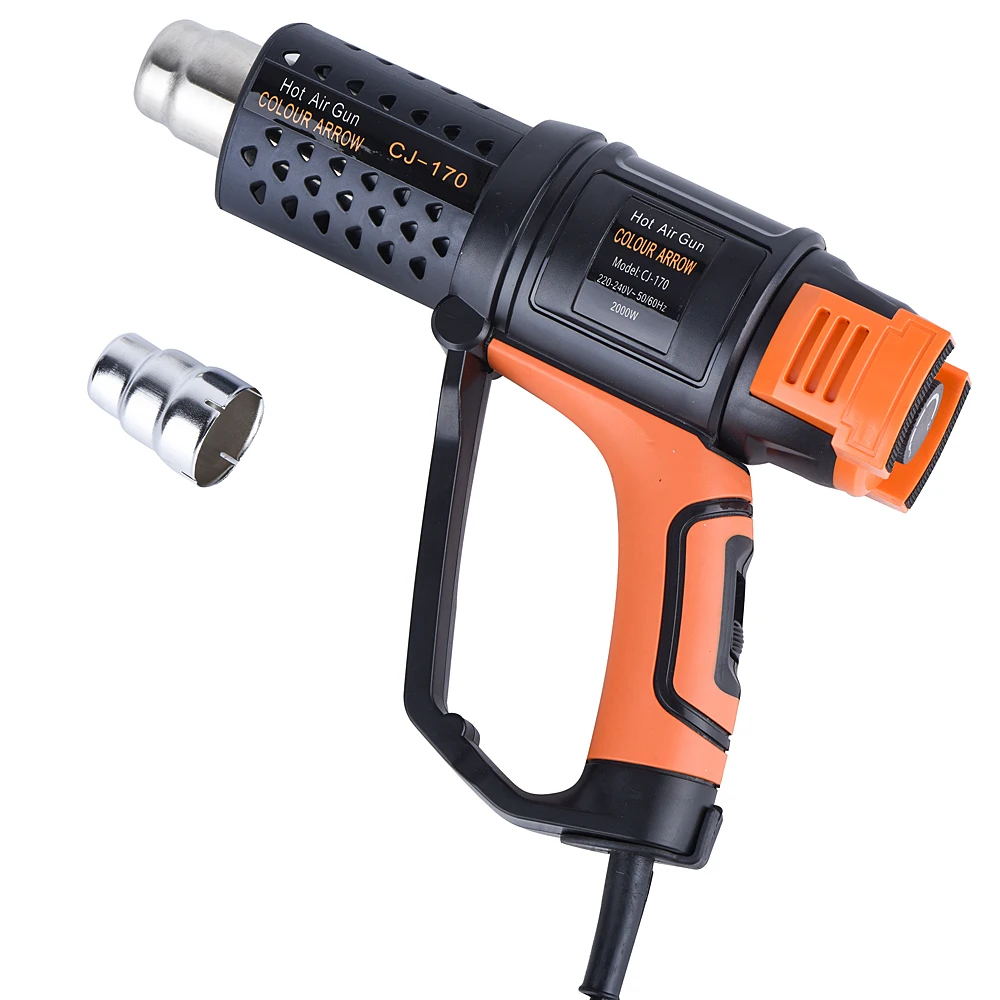 

JCD 2000W Hot Air Gun 50℃-550 ℃ Heat Gun Dual Temperature Settings Overload Protection for Shrink Wrapping/Tubing Paint Removal