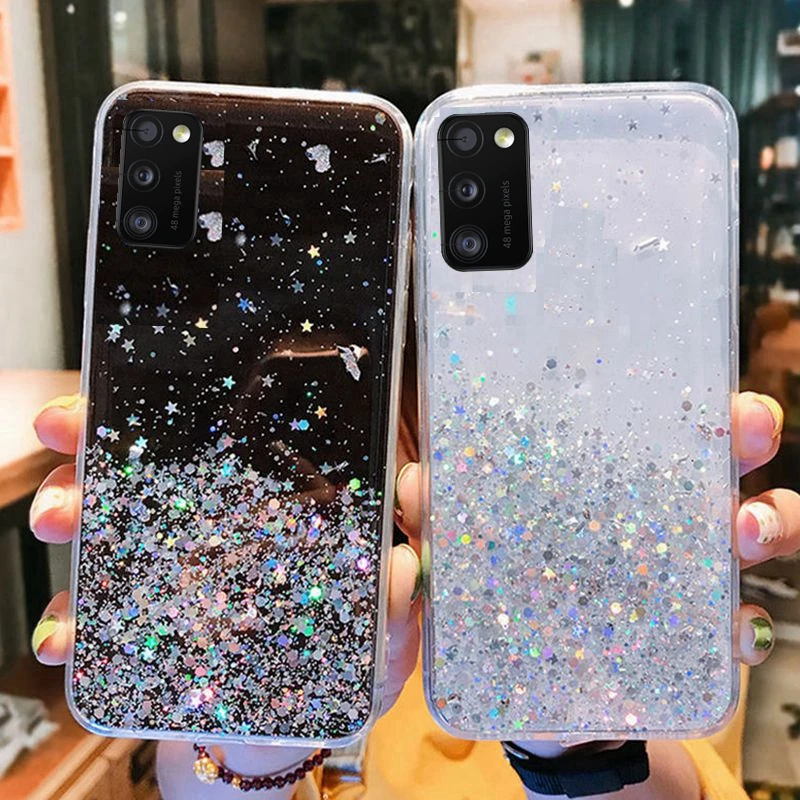 Bling Glitter etui na telefony do samsung galaxy A41 A415 A415F DS krzemu miękki futerał pełna pokrywa dla samsung A 41 451 451F tylna okładka