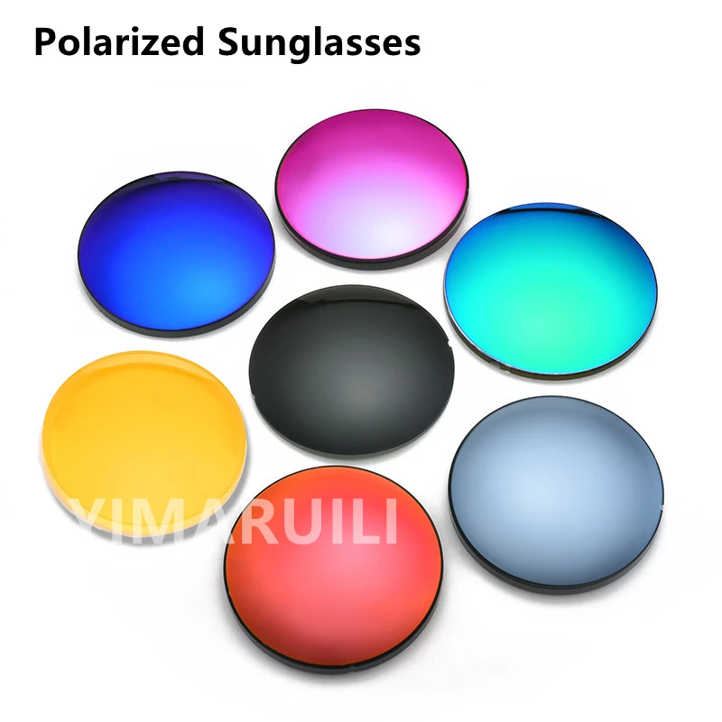 YIMARUILI 1.49 1.56 1.61 1.67 Polarized Lens Sunglasses Lens UV400 Optical Prescription CR-39 Resin Colorful Mirror Lens 1 Pair