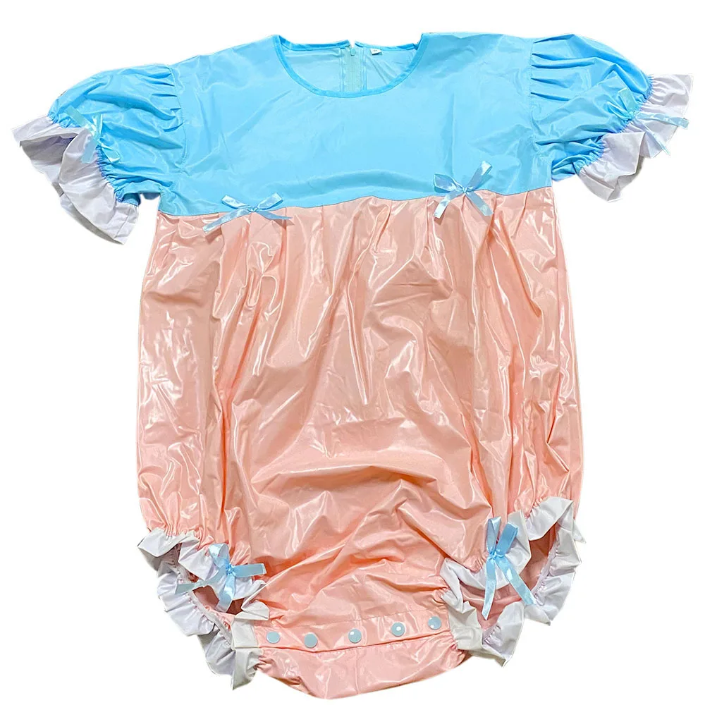 Adult Baby PVC Bodysuit ABDL Romper Sissy Dress Onesie