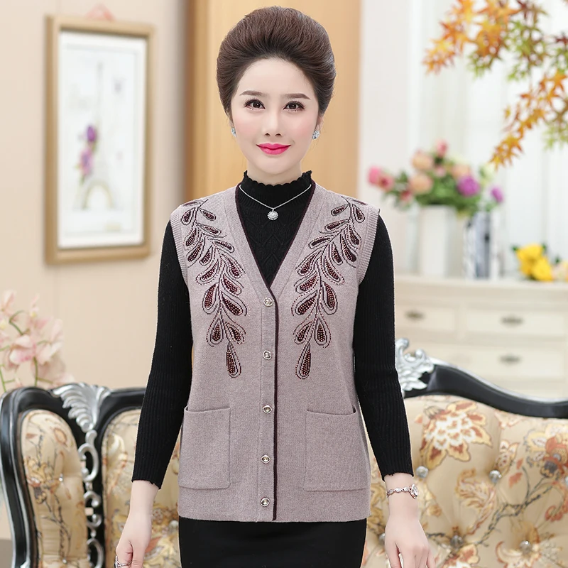 UHYTGF Frauen herbst winter pullover weste weste mode Ärmellose strickjacke Stricken kurze pullover weste Große größe mäntel weibliche 614