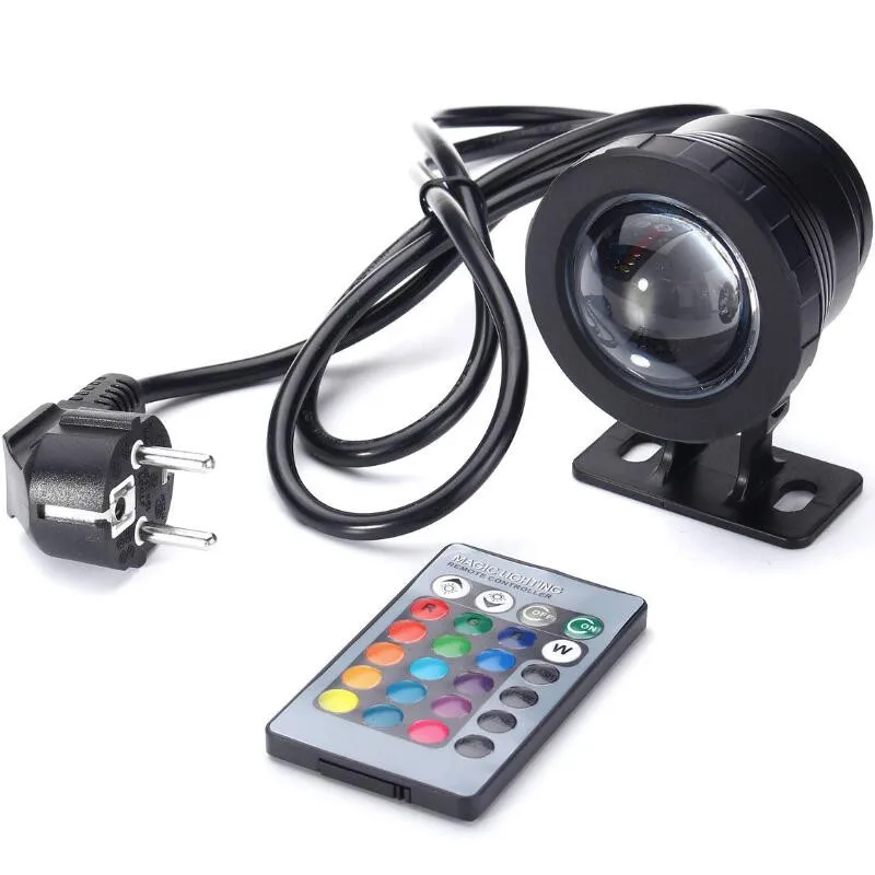 Black 20W RGB Underwater LED Lamp Fountain Lighting Pool Pond Spotlight IP68 Waterproof With Remote Control AC85-265V 2/4PCS