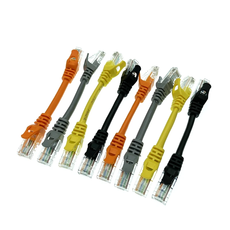 10 sztuk/partia Cat5e CAT6 nieuczciwych praktyk handlowych okrągły kabel kable Ethernet sieci drutu kabel RJ45 Patch przewód czarny kabel Lan 10cm