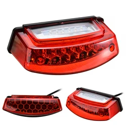 Universal 1pc 12V 21 LED Motorcycle White License Plate Light Red Tail Rear Lights Brake Stop Lamp 3 Wire