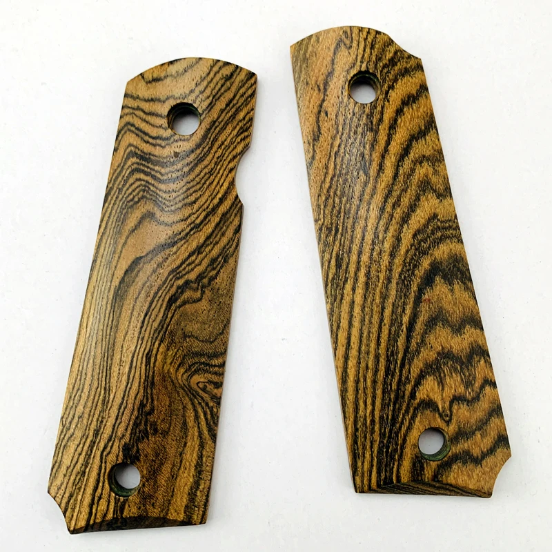 1 par de empuñaduras 1911, sándalo dorado Natural, tiras cruzadas de madera, empuñaduras de madera, parche, empuñaduras personalizadas, empuñaduras CNC