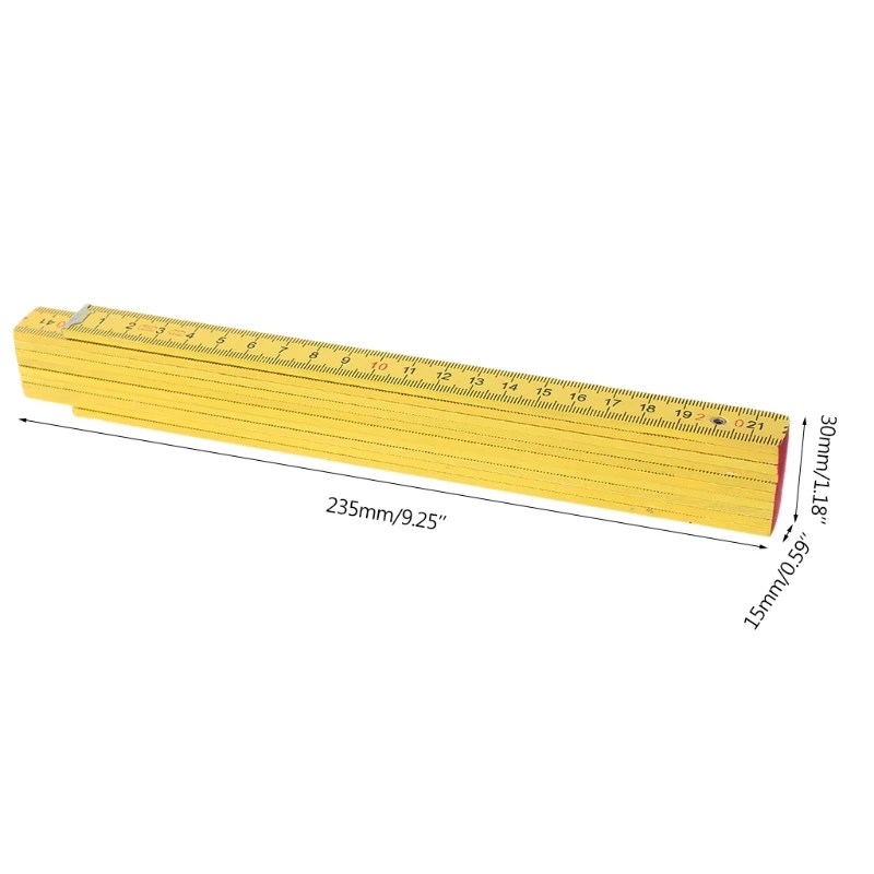 Yellow Plastic Ruler with Long Extension and Light Weight and Small Volume Best Standard Measure Tool for Craftman Work