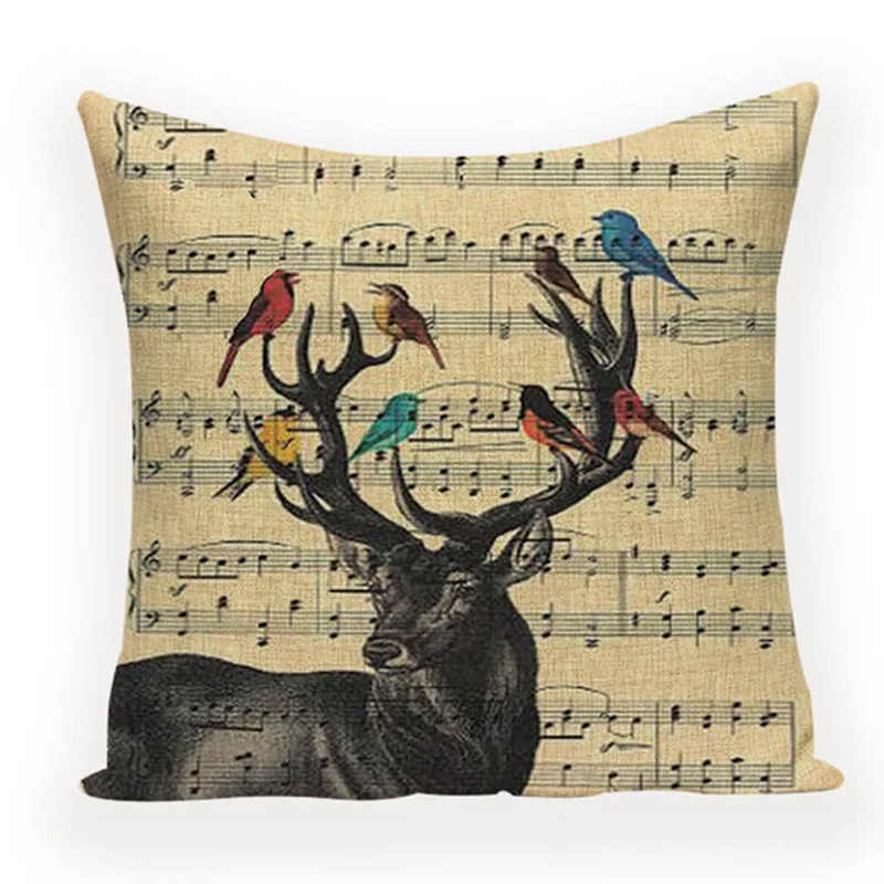 Drop Shipping Custom Elk New 24 styles Linen Pillow Cover Geometric Deer Cushion Cover Nordic Style Home Decorative Pillow Case