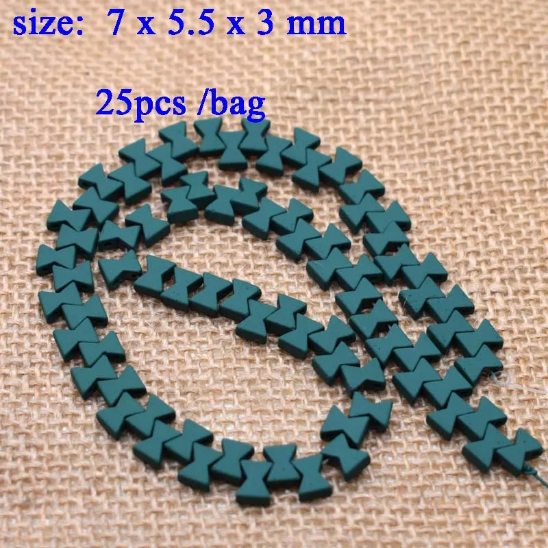 Rubber Color 7x5.5x3mm Two Holes Natural Stone Hematite Beads Loose Spacer Beads For Jewelry Making DIY Bracelet