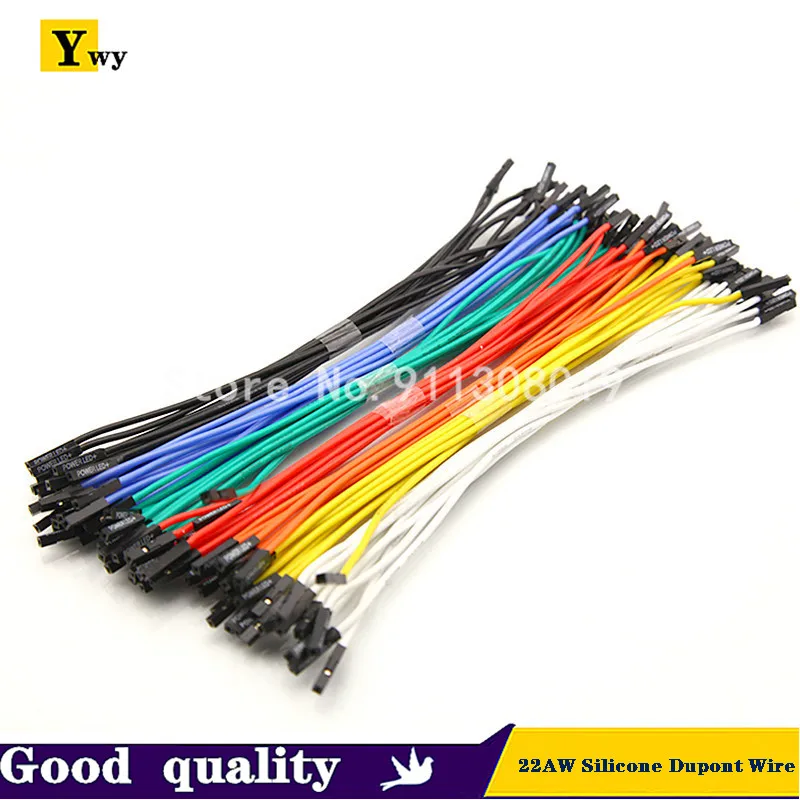 Dupont wire silicone super morbido 2.54MM super soft 22AWG colore multicolore 1pin femmina + maschio resistenza alle alte temperature di alta qualità