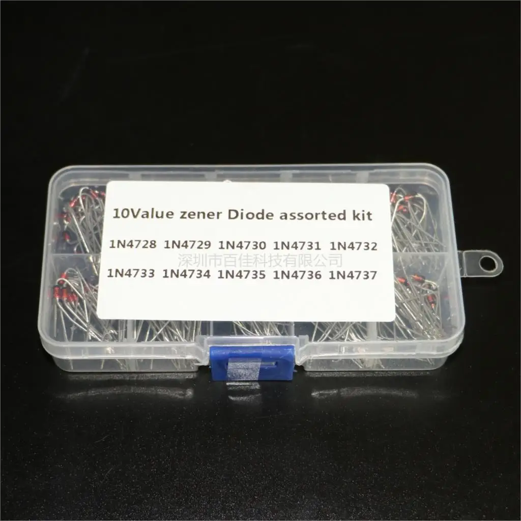 200pcs 10 specifications × 20pcs (1N4728~1N4737)1w zener diode set component box