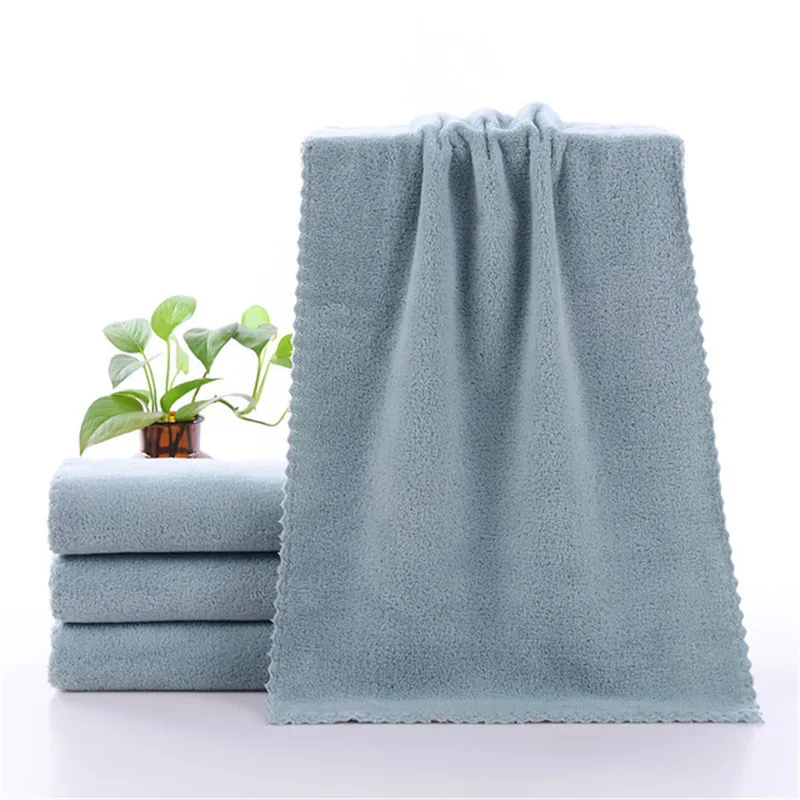 6 Colors Plain Hand Towel Coral Fleece Cleaning Towel Coral Velvet Soft Microfiber Hand Towel 35x75cm