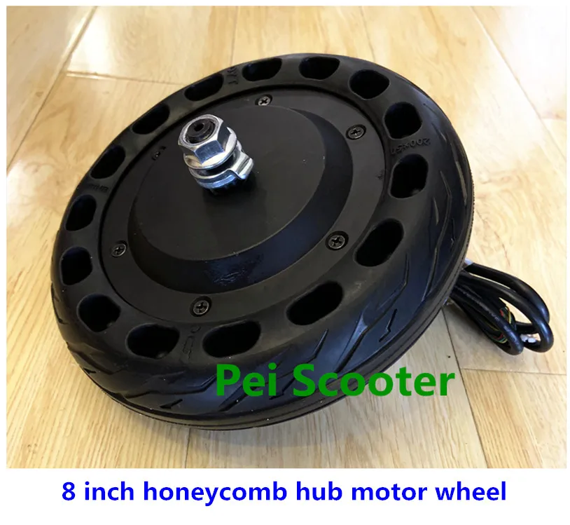 

8 inches tyre double axles brushless gearless dc hub front wheel motor for Balancing scooter phub-218