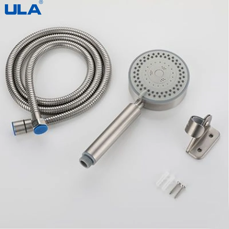 ULA Handheld Shower Head Set High Pressure 3 Function Adjustable Bath Shower Jets Removable Filter with Hose Water Saving
