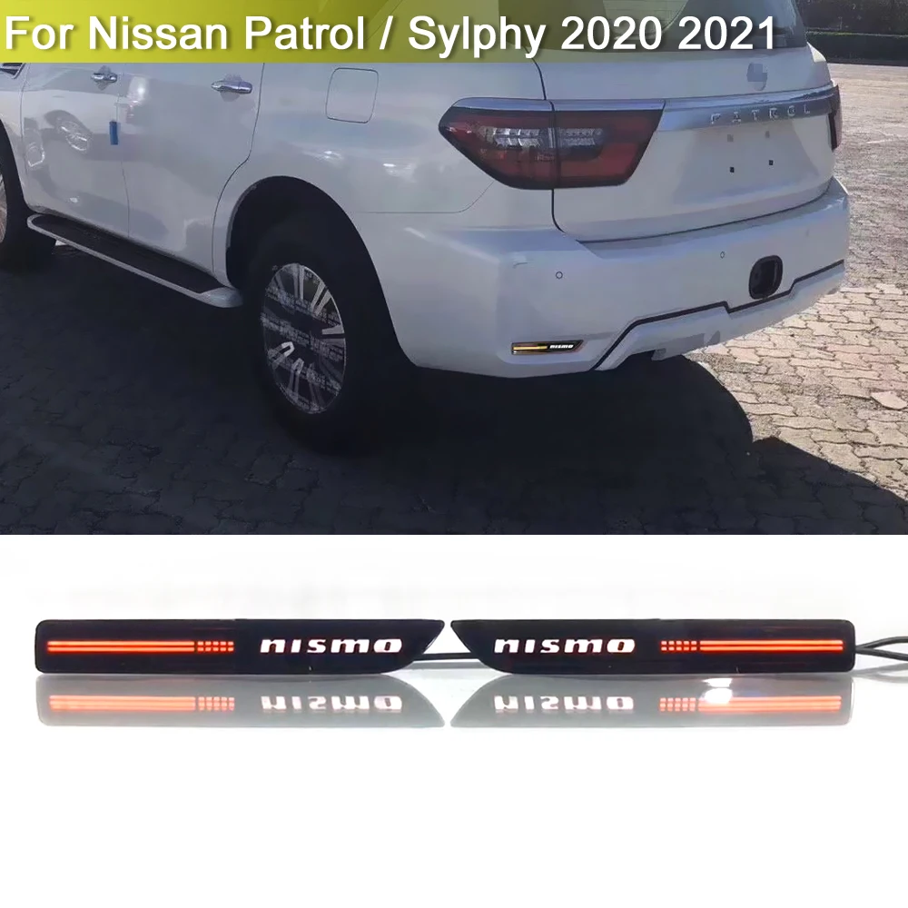 

3-в-1 светодиодный отражатель заднего бампера, сигнальная лампа, задние стоп-сигналы, указатель поворота для Nissan Patrol Y62 Sylphy 2020 2021