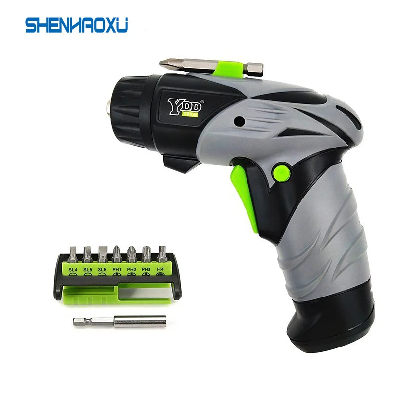 6V Mini Battery Cordless Electric Screwdriver  Rotary Screw Driver With Work Light And 8 Bits For Household Maintenance