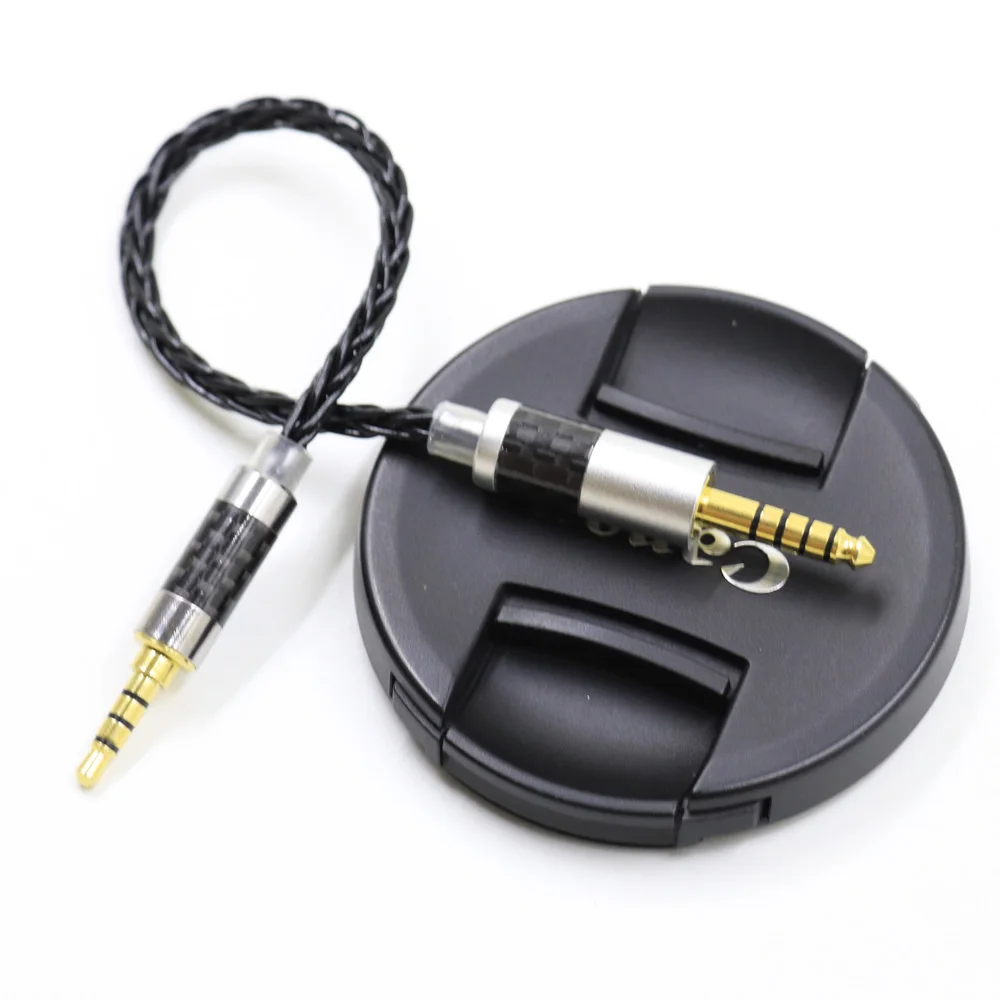 Haldane hifi 7n banhado a prata 3.5mm trrs macho balanceado para 4.4mm cabo adaptador de áudio macho balanceado 3.5 a 4.4 conector de equilíbrio