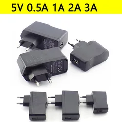 5V 0.5A/1A/2A/3A 3000ma DC USB Charger Micro USB  Charging Port Power Adapter Converter Supply For LED Strip Lights Phone US/EU