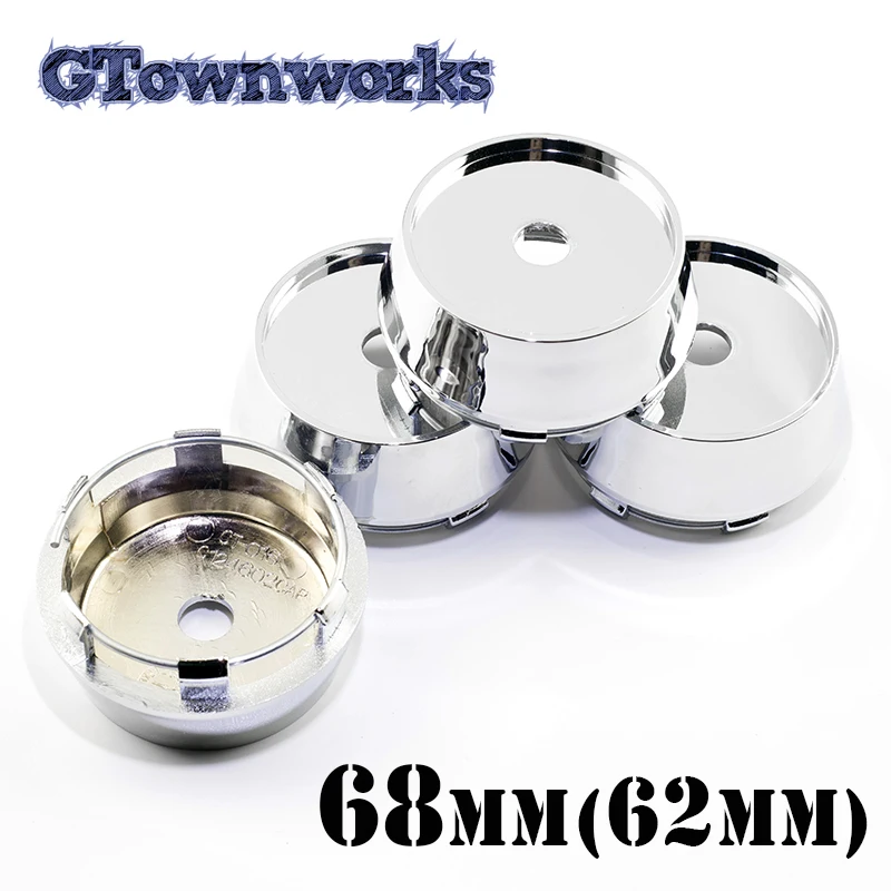 4 PCS 62mm 68mm For JDM High Type Rim Car Wheel Center Hub Caps Chrome Silver Black Dust-proof cover Auto Accessories Nologo