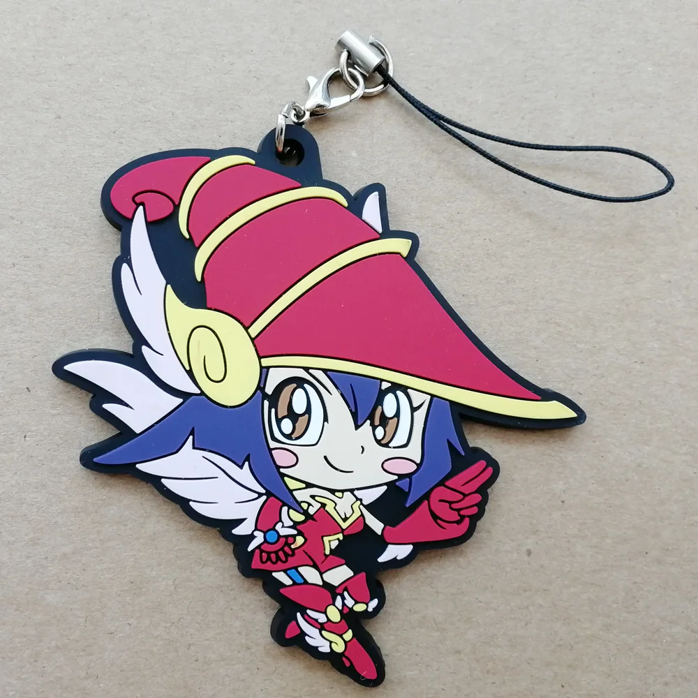 Yu-Gi-Oh! Figure Toys Yugioh Cosplay Dark Magician Girl Mana Figures Silicone Phone Rope Keychain Pendant Toys Free Shipping