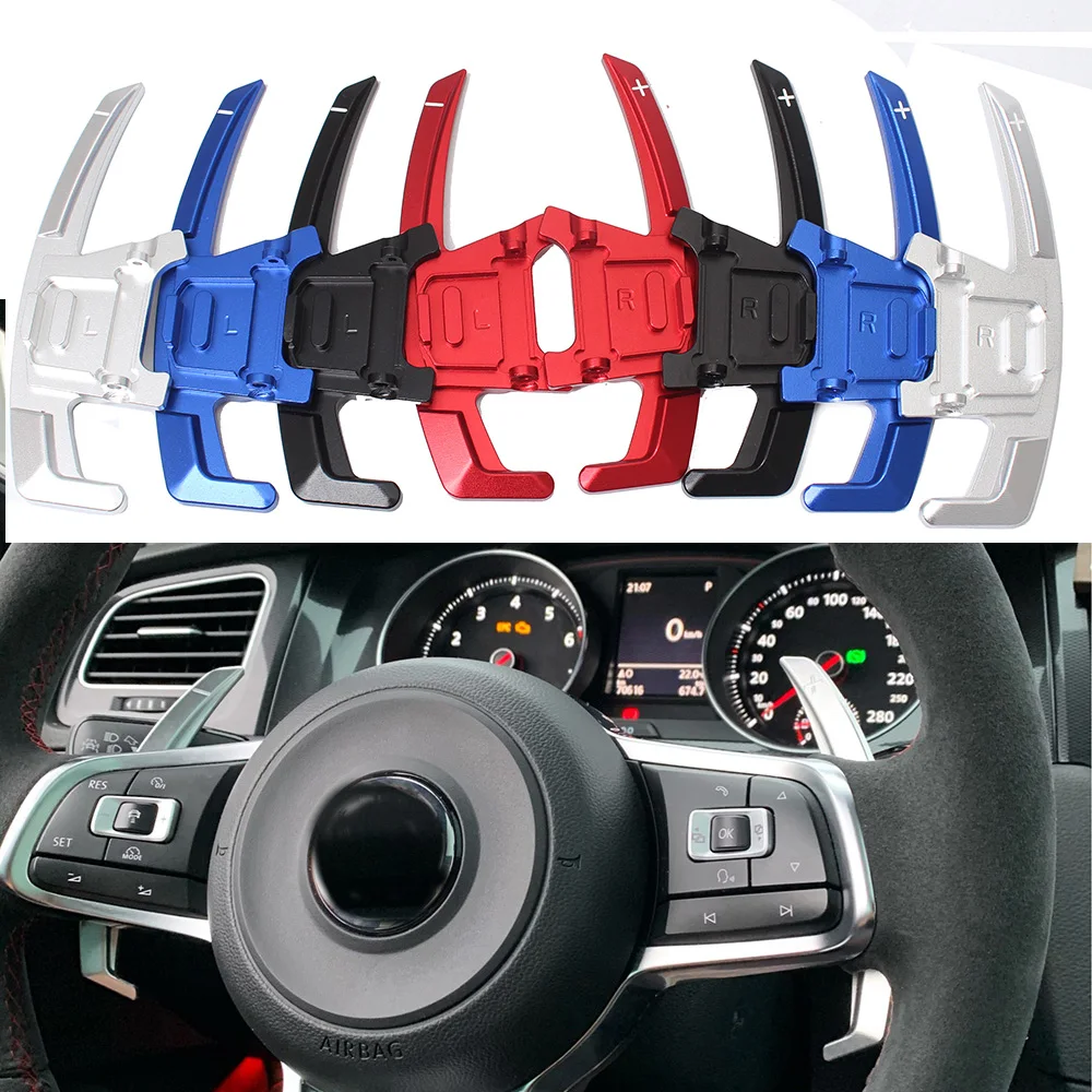 2Pcs Car Auto Steering Wheel Paddle Extend Shifter Metal Shift Gear Paddle Extension For VW GOLF 7 GTI R GTD GTE MK7 2014-2019